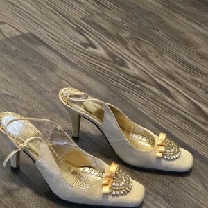 J.Renee Gold Embellished Heels